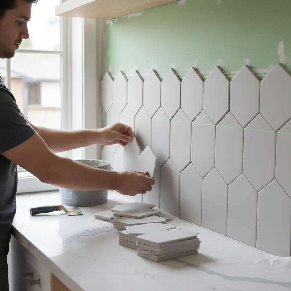 Tiling a backsplash